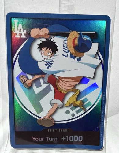 One Piece Night Los Angeles Dodgers Monkey D. Luffy Promo Card Game Sealed