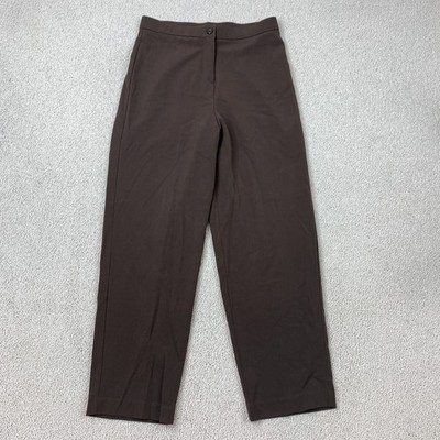 Laura Scott Petite Cropped Pants Women's Petite Size 6 Brown High Rise Casual