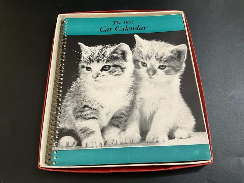 The 1955 Cat Calendar NOS With Box Berkshire Publishing Co Cambridge, MA