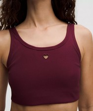 LULULEMON HEART NULU RIBBED SCOOPNECK BRA B/C CUPS BURGUNDY BAY XXS TO XL NWT