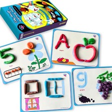 Alphabet Number Playdough Mat for Small, flat mat, Red, Green, Blue, Purple
