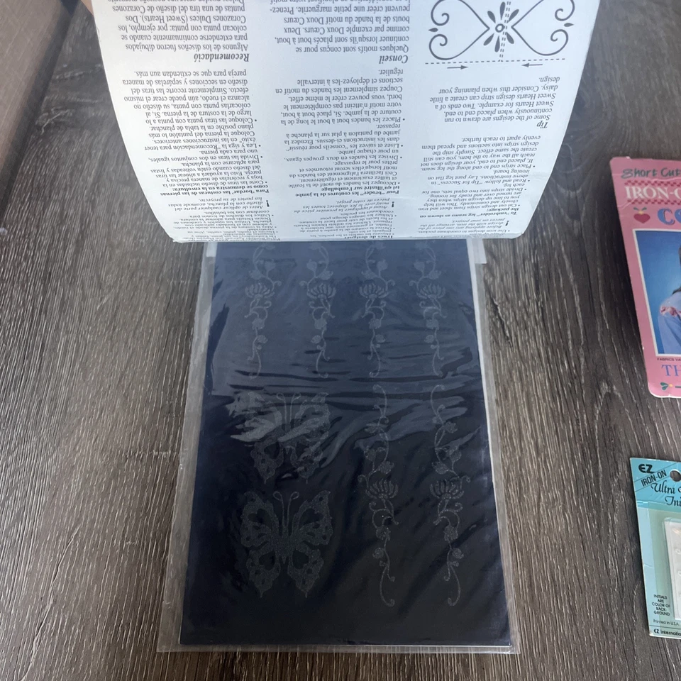 Vintage Dritz Iron On Embroidery Sheets 2537 Denim Details 2 NOS 6x10 USA - Image 3 of 4