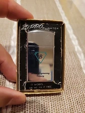 RARE VINTAGE 1976 ZIPPO SLIM CHROME BRAUN ENGINEERING CO. LIGHTER Unfired