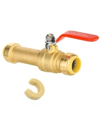 3/4 Inch Slip Brass Ball Valve Push-to-Connect Plumbing Fittings to Connect P...