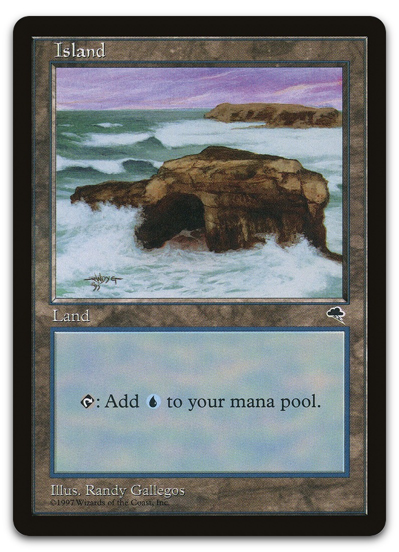 Island (Crashing Waves) #336 (LP) Tempest TMP Magic MTG
