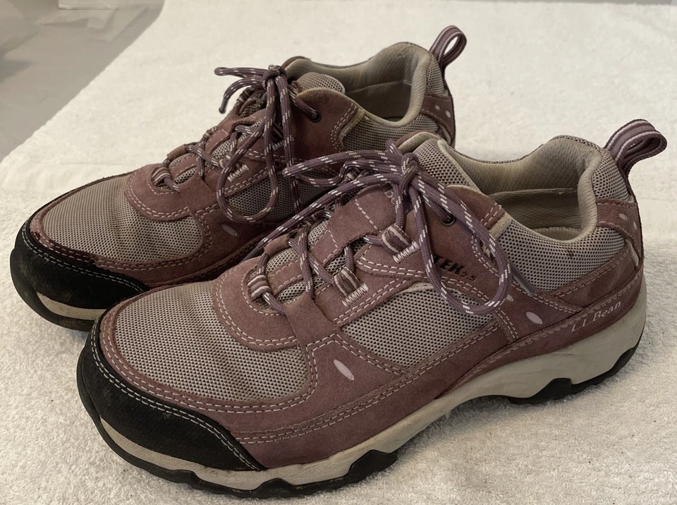 LL Bean Tec 2.5 Vertigrip Safety Toe Hiking Sneakers Mauve Suede Size 9M Women - Image 3 of 4