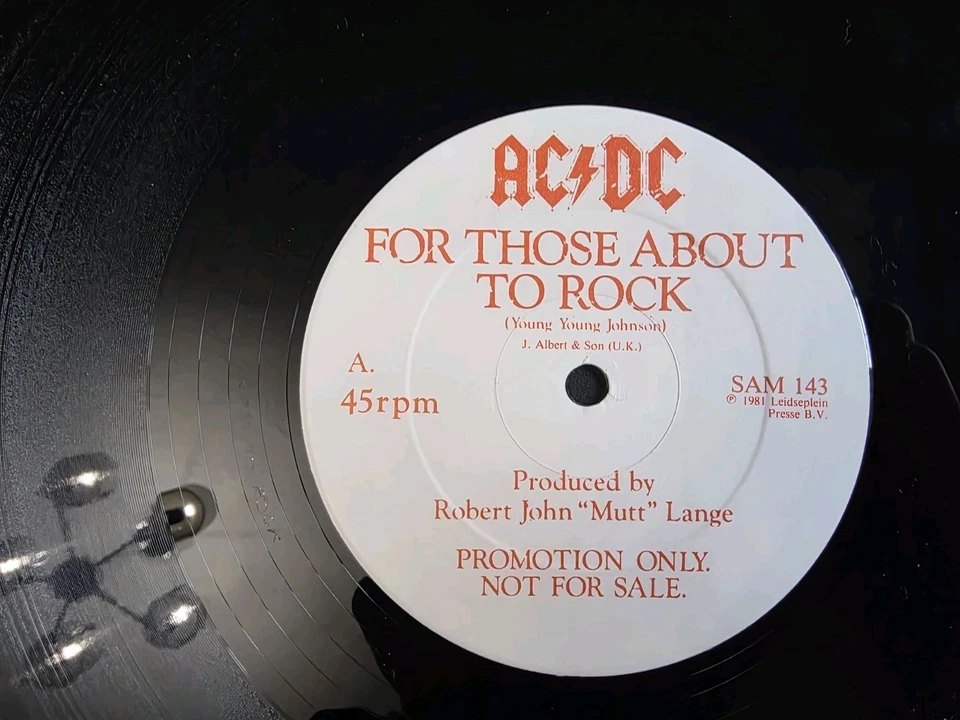 AC/DC 🇬🇧 For Those About to rock 12" Vinyl Promo UK SAM143 Atlantic COD - Image 2 of 4
