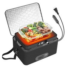 Portable Oven, 12V 24V 110V-240V Car Food Warmer Portable Personal 4 in 1 Black