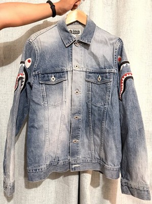 BAPE shark Embroidery Denim Jacket Indigo size M