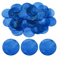 50Pcs 50mm Round Capiz Sea Shells Natural Capiz Shells Discs Charm Dark Blue