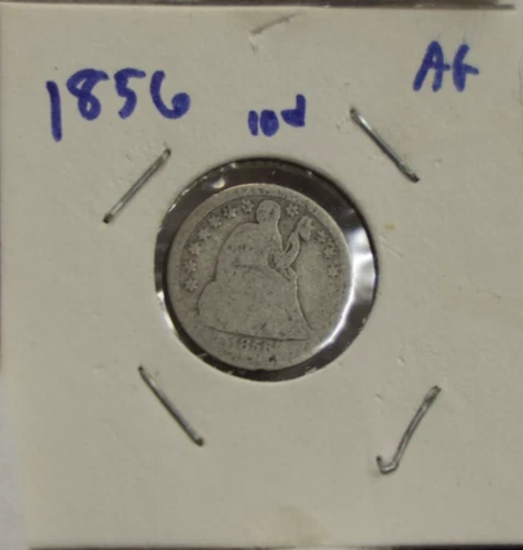 1856 US Seated Liberty Dime 10c AG/G (Cleaned)