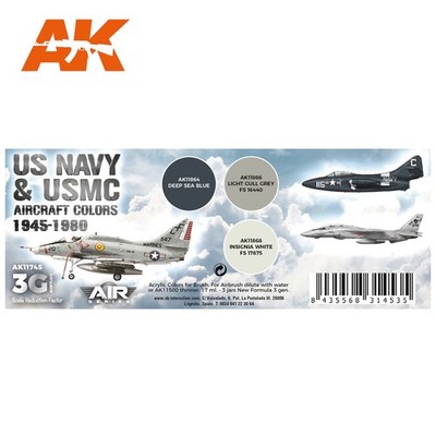 AK Interactive 3G Air - US Navy & USMC Aircraft Colors 1945-1980 Set (3)