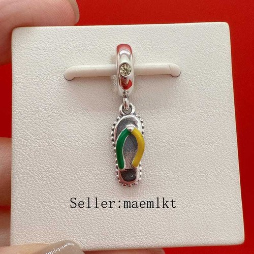 New 925 Sterling Silver Flip-flop Dangle Charm,Charm for bracelet