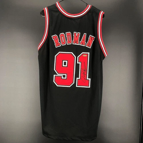 Dennis Rodman TRISTAR Autographed Jersey #91 Chicago Bulls 7812118 Black Red NBA