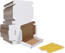 50 Pack 6x4x1 Inch White Corrugated Shipping Boxes, Cardboard Literature Mailers