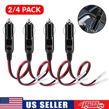 Fused 12V ~ 24V Male Car Cigarette Lighter Plug 16AWG Socket Connector Cable LED
