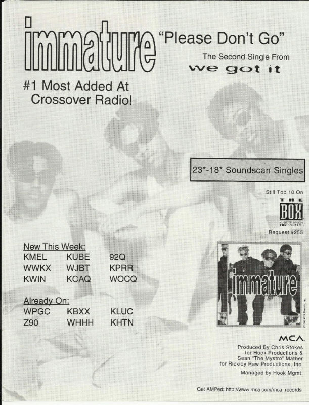 Marques Houston IMMATURE Trade Ad POSTER for We got CD