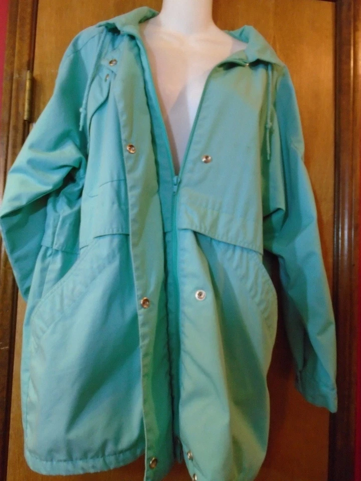 WOMEN'S Current Seen Green Raincoat Lightweight Jacket Size M - Изображение 4 из 4