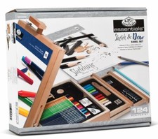 Royal & Langnickel 124 Piece Sketching and Drawing Easel Artist Set Storage Box