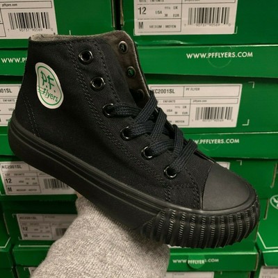 PF FLYERS CENTER HI TOP KC2001SL BLACK SNEAKER YOUTH SIZE SHOES | eBay