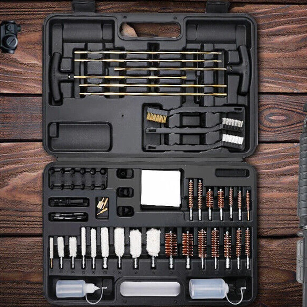 163pcs Gun Cleaning Kit Universal Rifle Pistol Shotgun Handgun Firearm with Case
