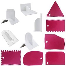SourceTon Racloir à gâteau fondant lisseur Lot de 6 racloirs à gâteaux décoratif