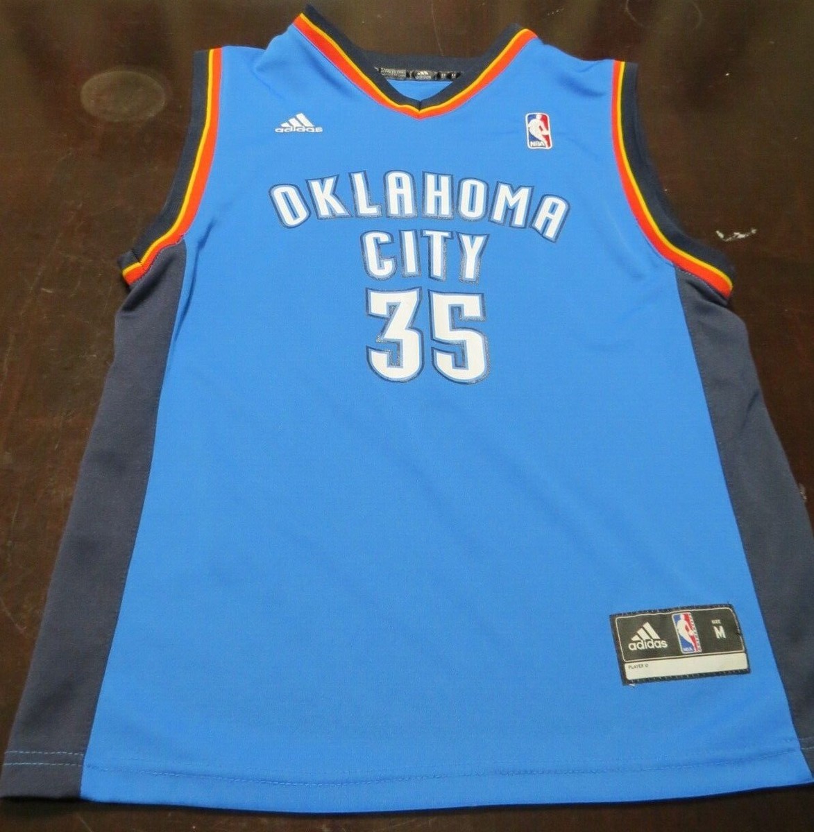 Kevin Durant Oklahoma City Thunder NBA adidas Replica Blue Jersey Kids  Youth M