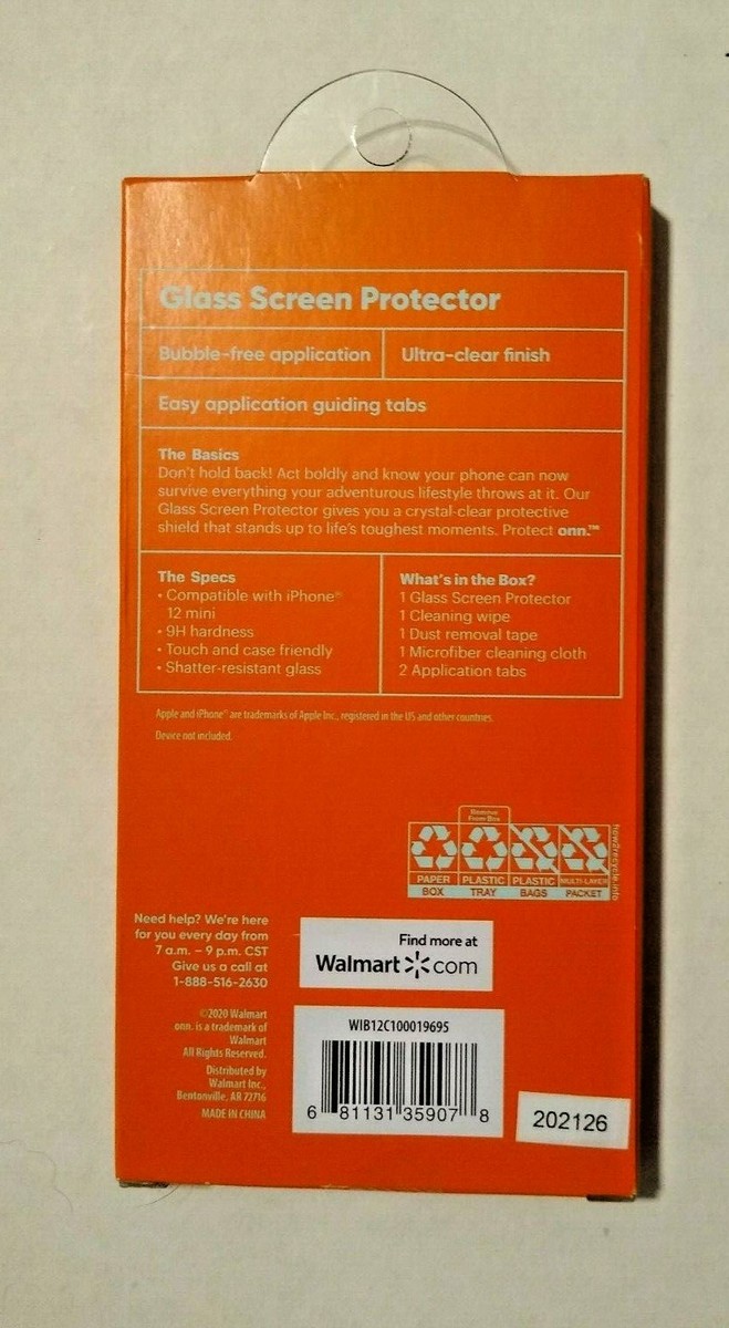 Onn Glass Screen Protector for iPhone 12 mini