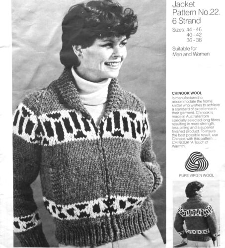 Pull motif tricot veste adultes 36-46 collier fermeture éclair original Chinook 22 - Photo 1 sur 4