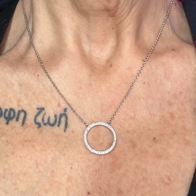 Adornia Made With Swarovski Crystal Circle Pendant Necklace