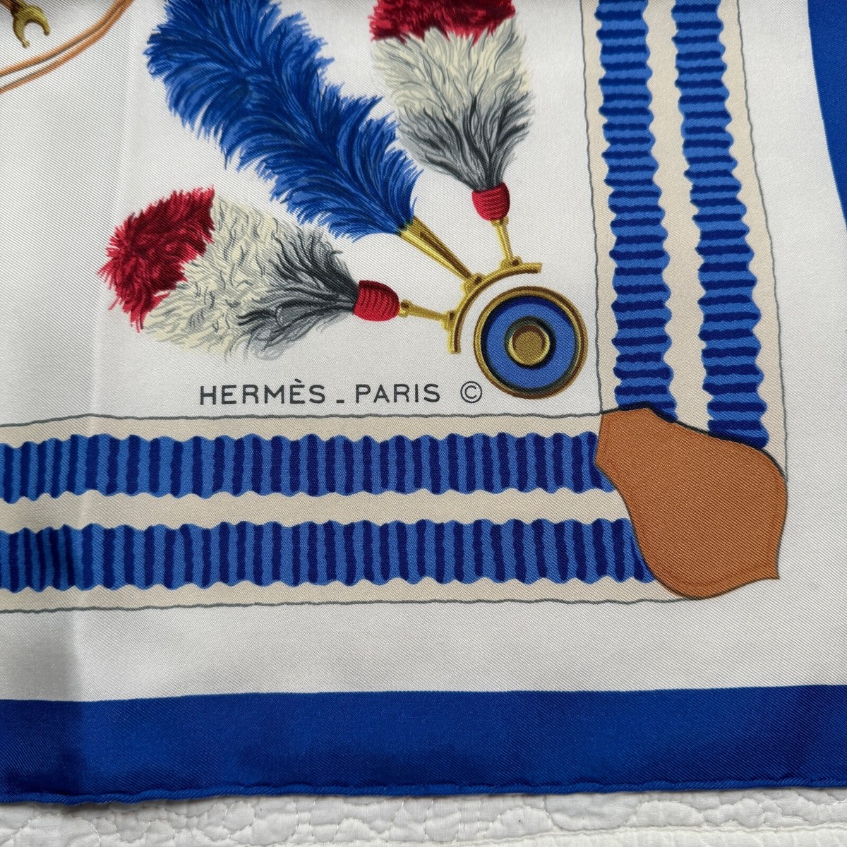 Hermes Silk Scarf 90cm, Panacher Fantasie Vive la France 1984