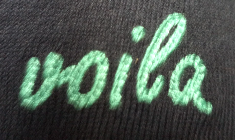 Talbots Embroidered French Cardigan sweater top Voila Merci Bonjour Large Lg L - Image 4 of 4