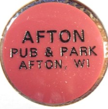Vintage Afton Pub & Park Afton, WI Red Plastic Trade Token - Wisconsin