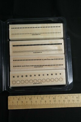 Stampin' Up! ''All in a Row'' 2006 Rubber Stamps (4) - much love, circles, flowers
