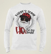 There's Some Hos in This House Funny Santa Claus Christmas T-Shirt, Unisex tee
