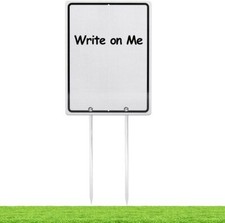 Kichwit Reusable Blank Yard Sign, Reflective Aluminum Metal Sign with Silver