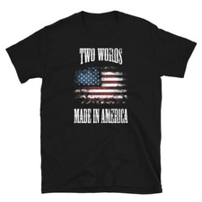 Two Words Made in America Joe Biden USA Flag Short-Sleeve Unisex T-Shirt