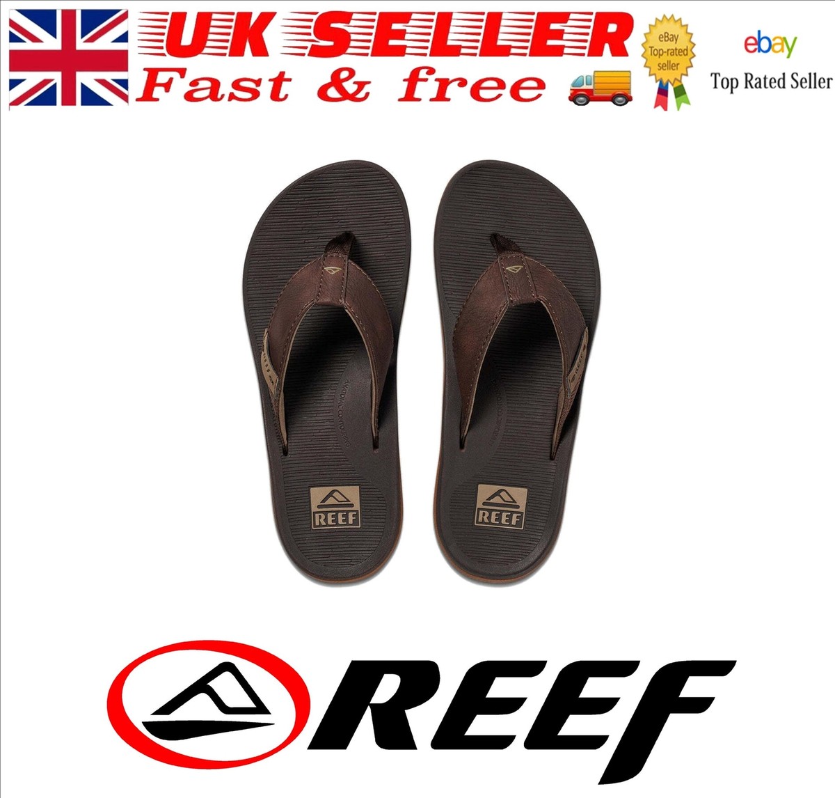 Reef Mens Flip Flops Santa Ana -Brown BNWT FREE CARRIAGE | eBay UK