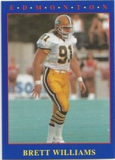 1990 JOGO CFL BRETT WILLIAMS EDMONTON ESKIMOS #72 (AUSTIN PEAY STATE)