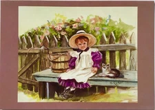 MINT Vintage Tasha Tudor Called Sarah Greeting CAT CARD Jenny Wren Press 