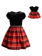 Dollie Me Girl 4-14 and Doll Matching Plaid Fancy Party Dress ft American Girls
