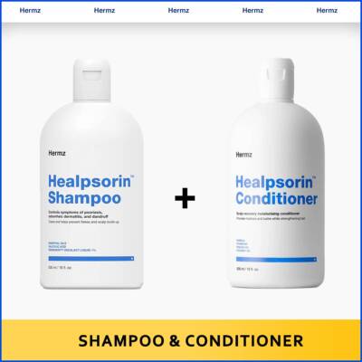 Dermz Hermz Healpsorin Shampoo & Conditioner Psoriasis - Trockene Kopfhaut 500ml UK