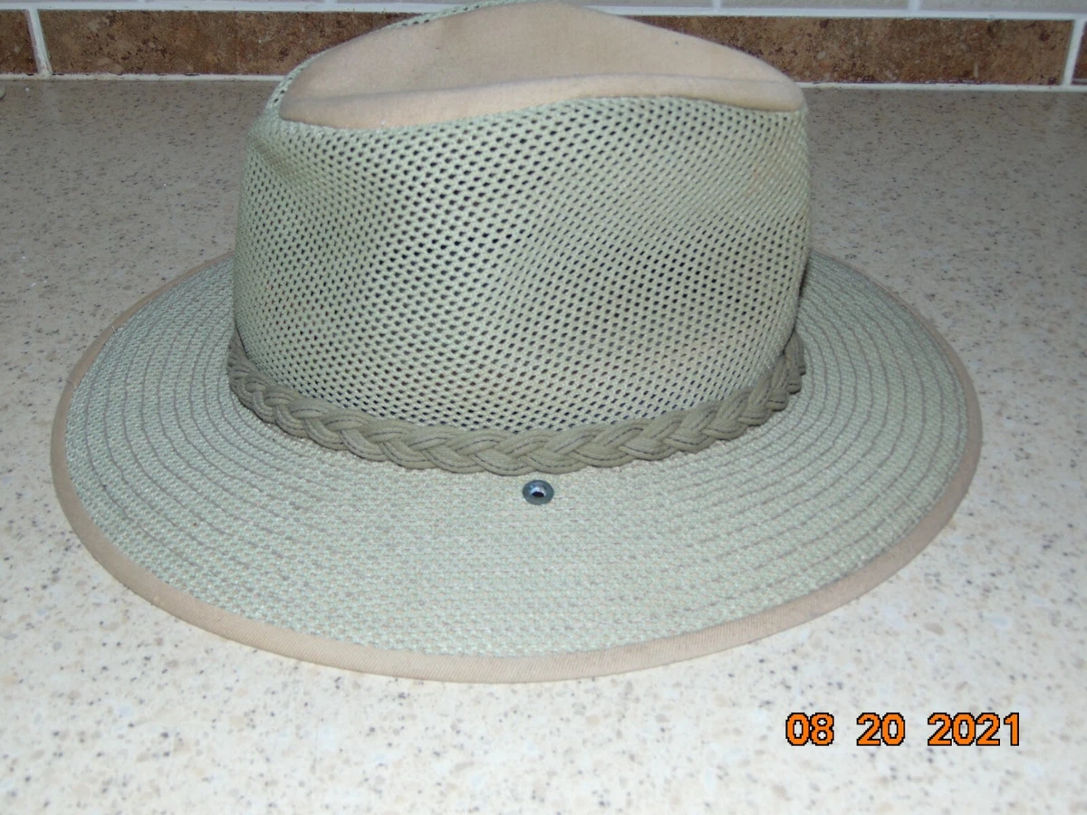 Henschel Hat Co USA HH Breezer Mesh Vented Hat Khaki Tan Mens Medium