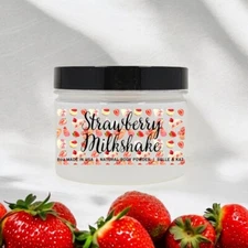 Strawberry Milkshake Scented Body Dusting Powder for Men & Women Talc-Free 8oz