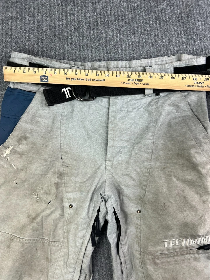Technine Snowboard Pants Men's Large Gray Belted Waterproof Pockets - Image 4 of 4