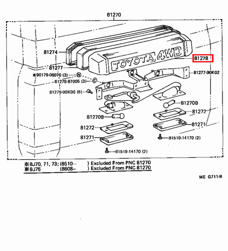 Genuine LandCruiser 75 Series Troopy Number License Plate Light Lamp Cover - Picture 5 of 13