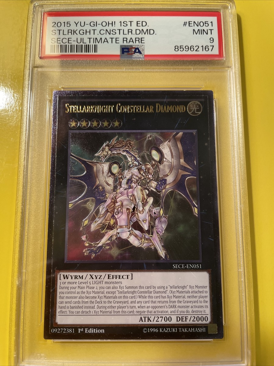 YuGiOh STELLARKNIGHT CONSTELLAR DIAMOND #SECE-EN051🔥PSA 9🔥1st ED