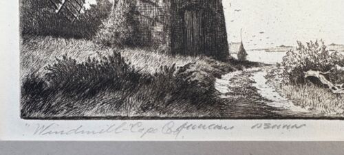 Morgan Dennis (1892-1960) Windmill, Cape Cod - Original Signed Etching - Picture 3 of 11
