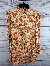 Reformation Jourdan Ruffled Varenna Floral crepe mini Dress Large NEW $218