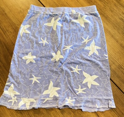 Fresh Produce Women's Cotton Pull On USA Made Medium Periwinkle Blue Starfish